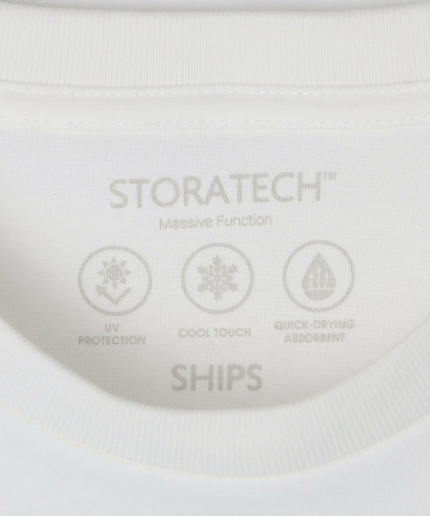 *SHIPS:<接触冷感・吸水速乾等>STORATECH(TM)ワンポイントロゴ スムース Tシャツ